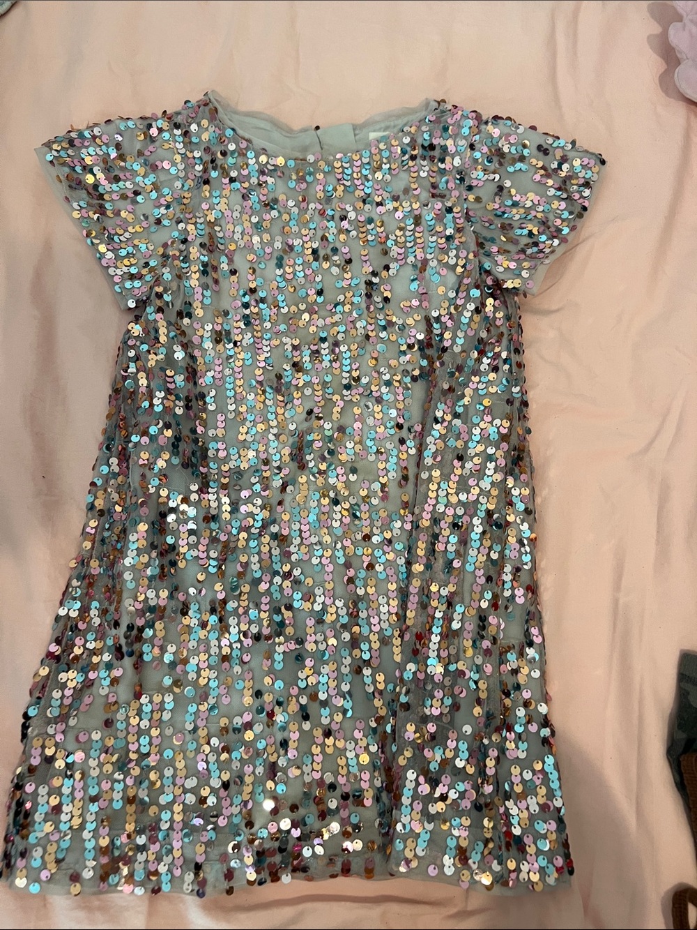 GAP Kids Iridescent Sequin Dress in Pastel Multicolor